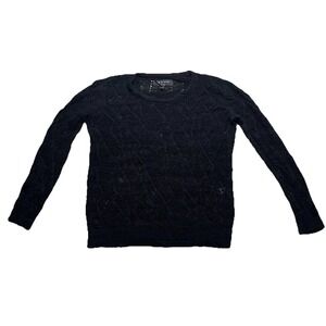 Rag & Bone Sweater Womens XXS Black Open Knit Pullover Crochet Knit‎ Boho City